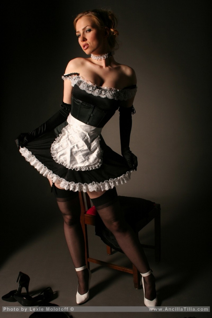 love creampie classy big tits milf lets husband cum inside #SexyOutfit #FrenchMaid #Stockings